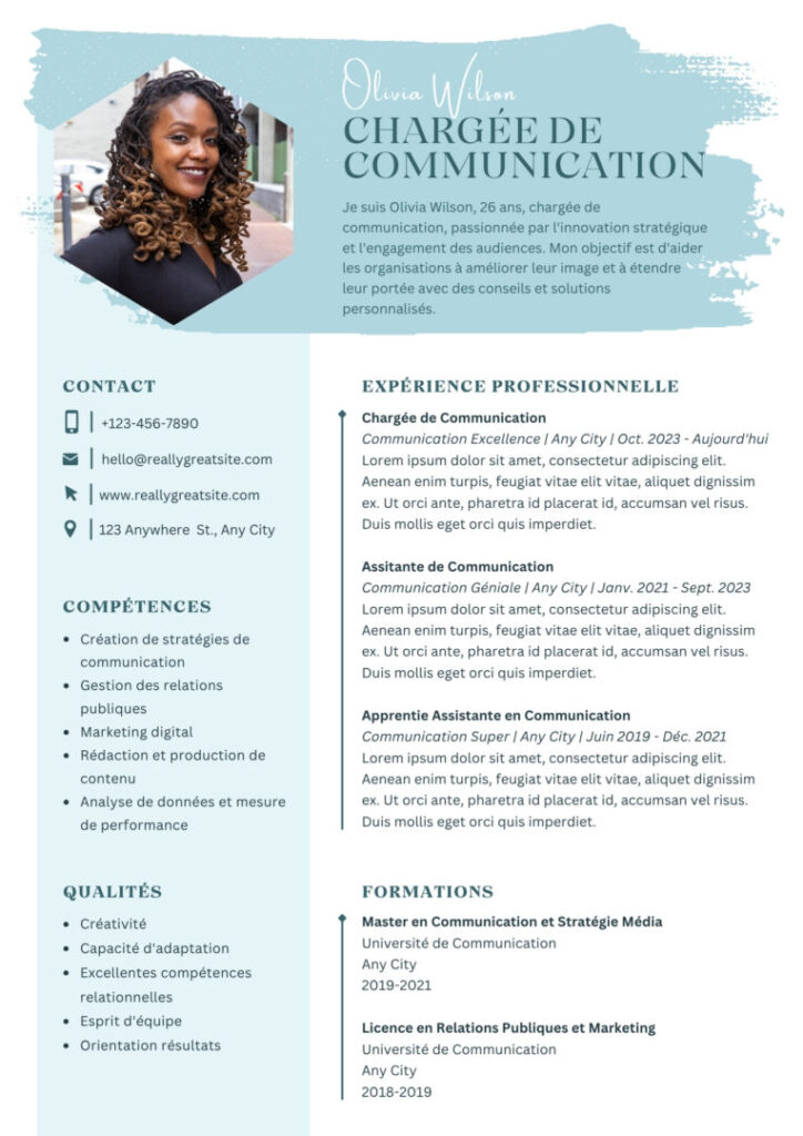 modèle de CV gratuit 