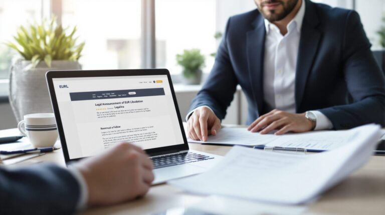 Annonce légale de liquidation EURL