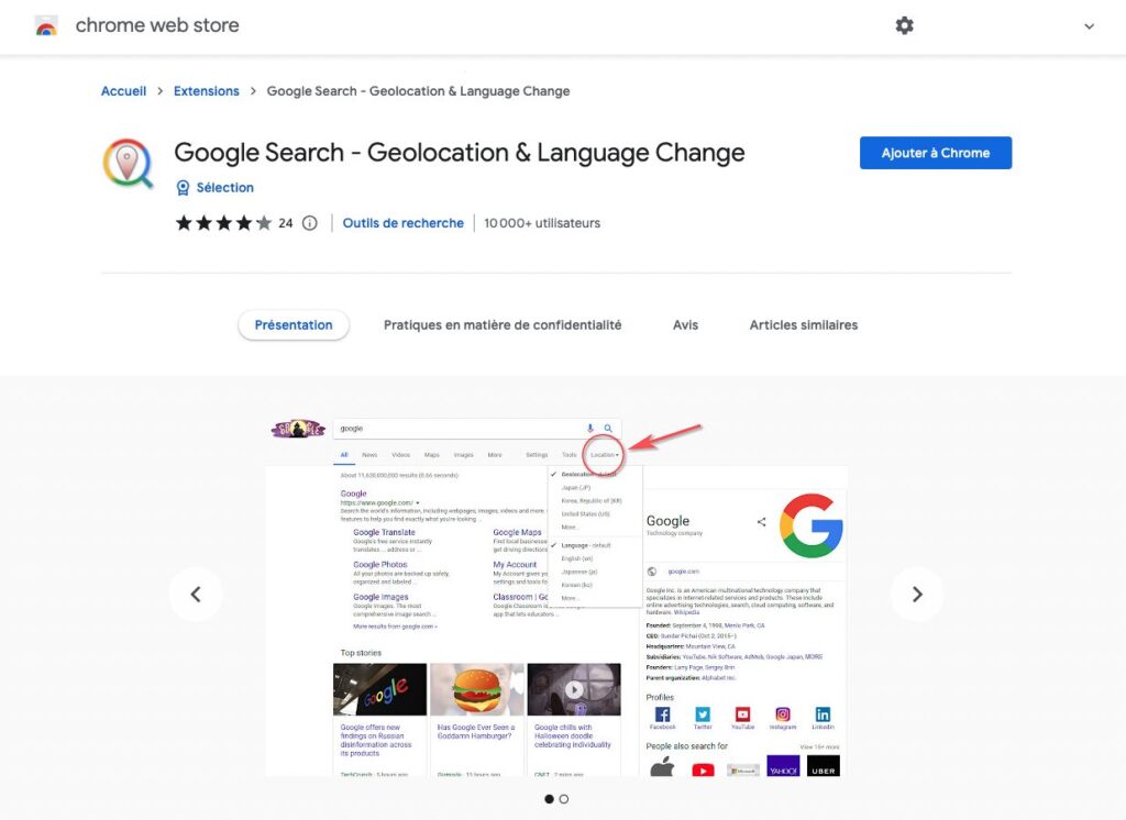 Accéder à Google USA