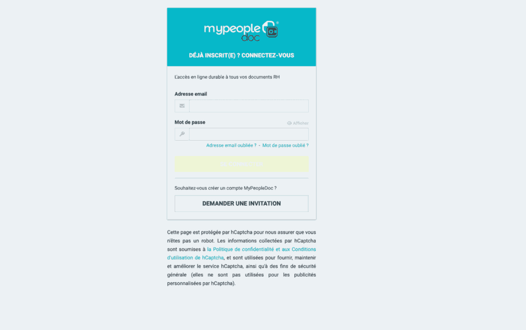 MyPeopleDoc connexion